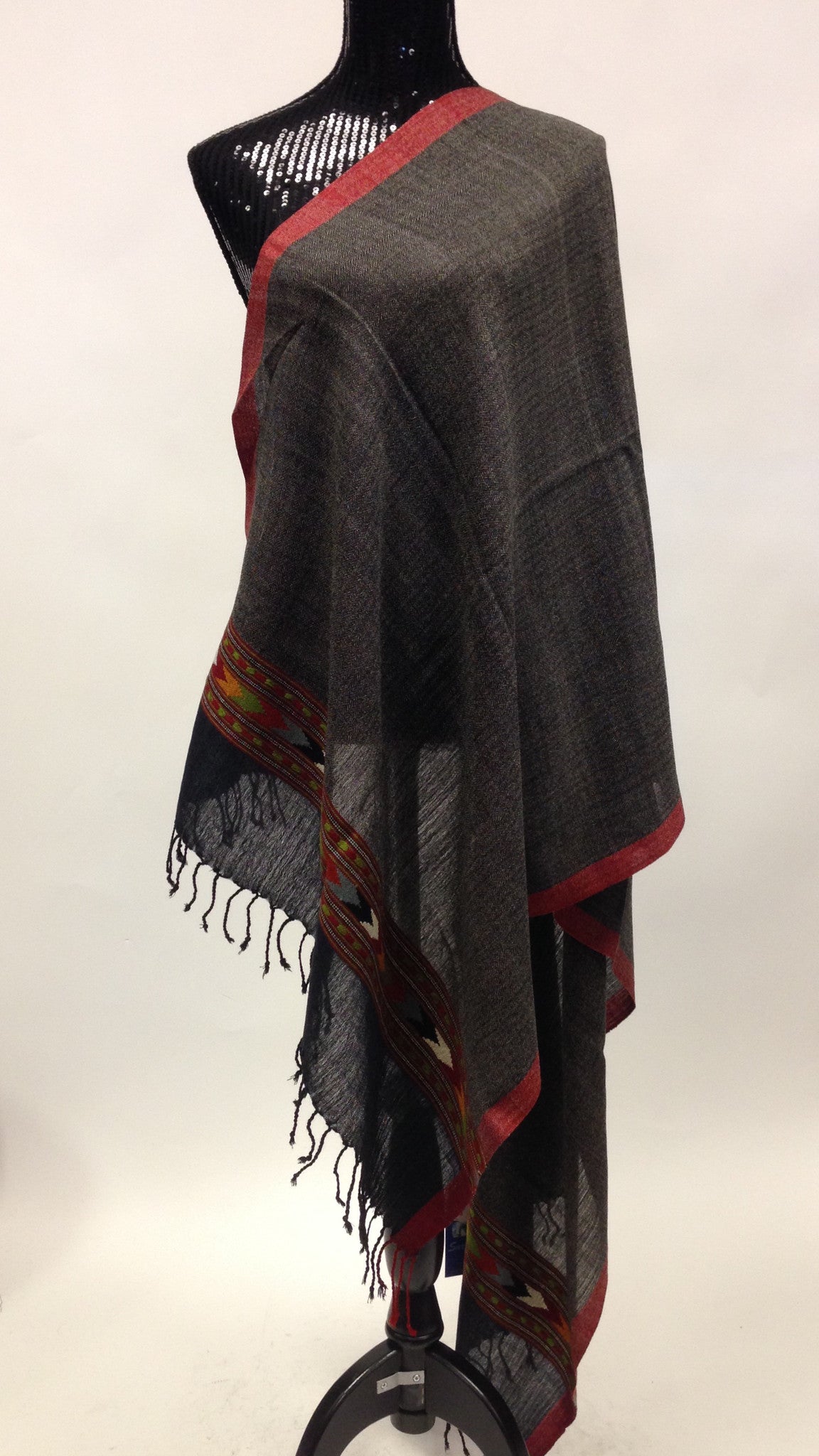 Himachal Shawl/Stole - Dark Grey - Sarang