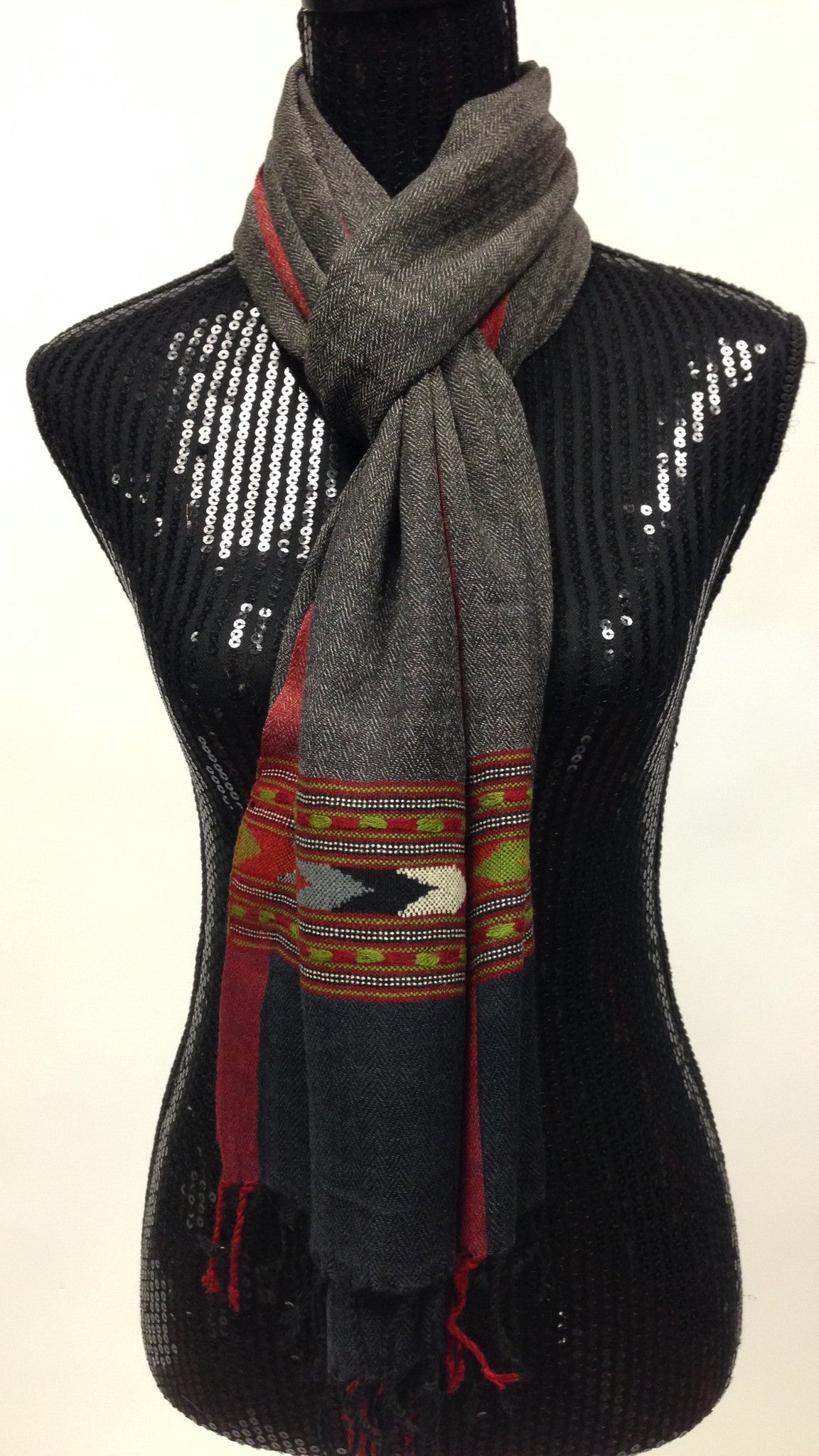 Himachal Shawl/Stole - Dark Grey - Sarang