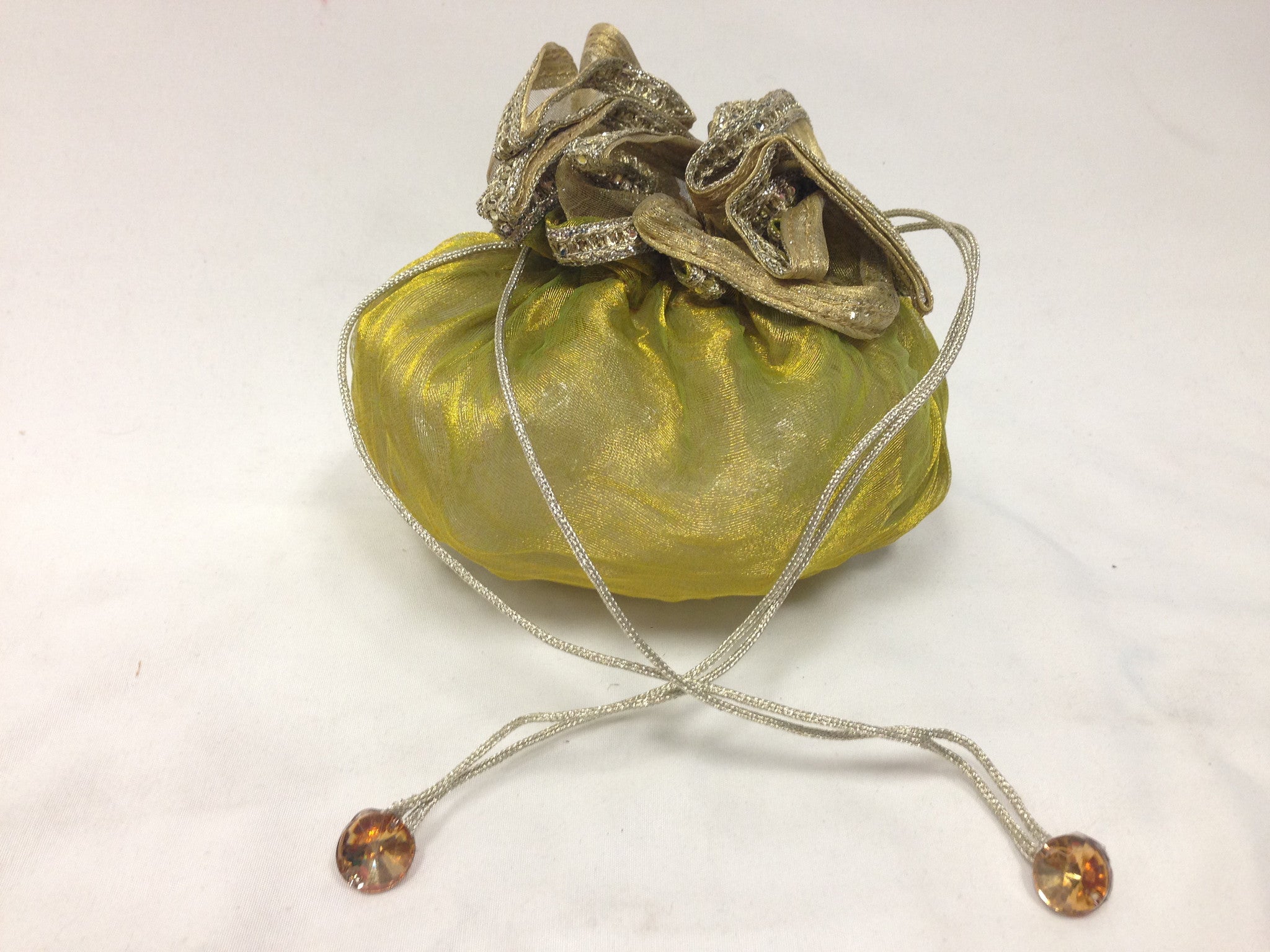 Potli bag Organza Silk - Green, Orange, Pink, Red - 2