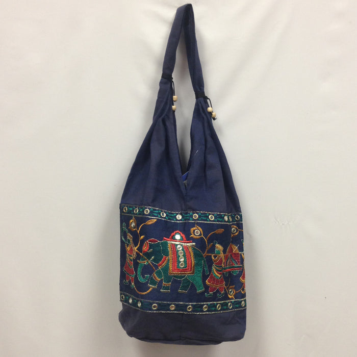 BD-Gujarati Embroidery Handbag - Navy Blue