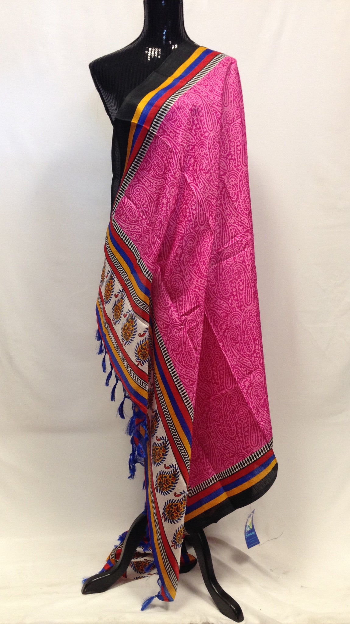 Bhagalpur Silk Printed Dupatta - Pink - Sarang