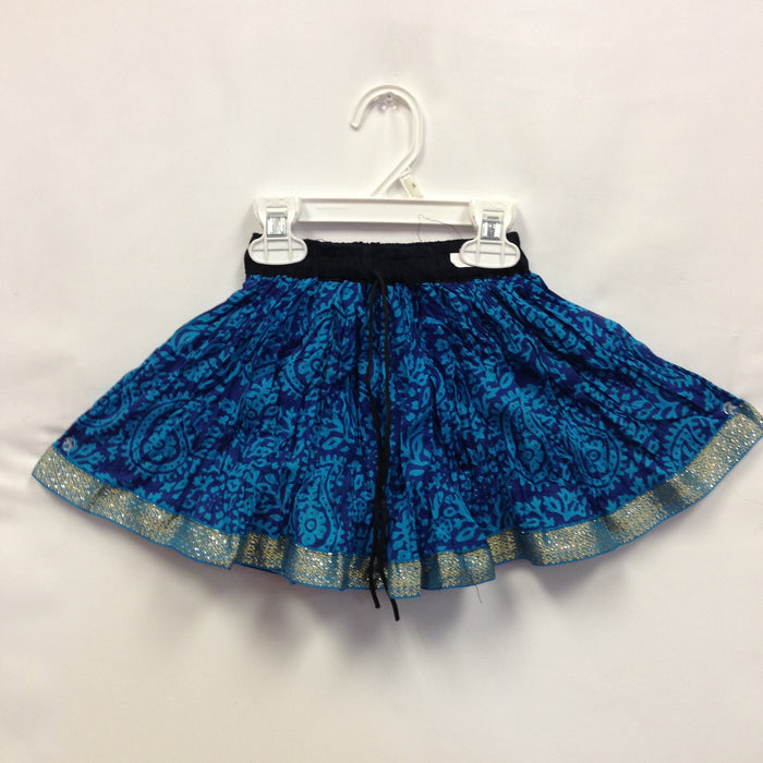 Girls Ghagra Flared Skirt - Blue