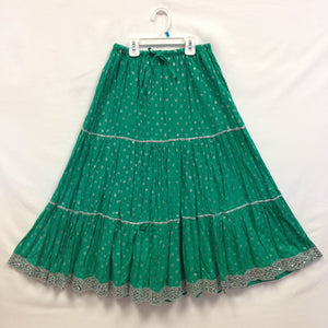 Girls Rajasthani Skirt - Green - 1
