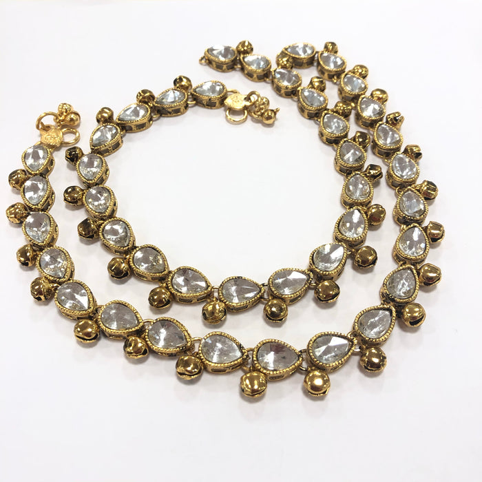 Gold Tone /Plated Anklet / Payal With Big Stones