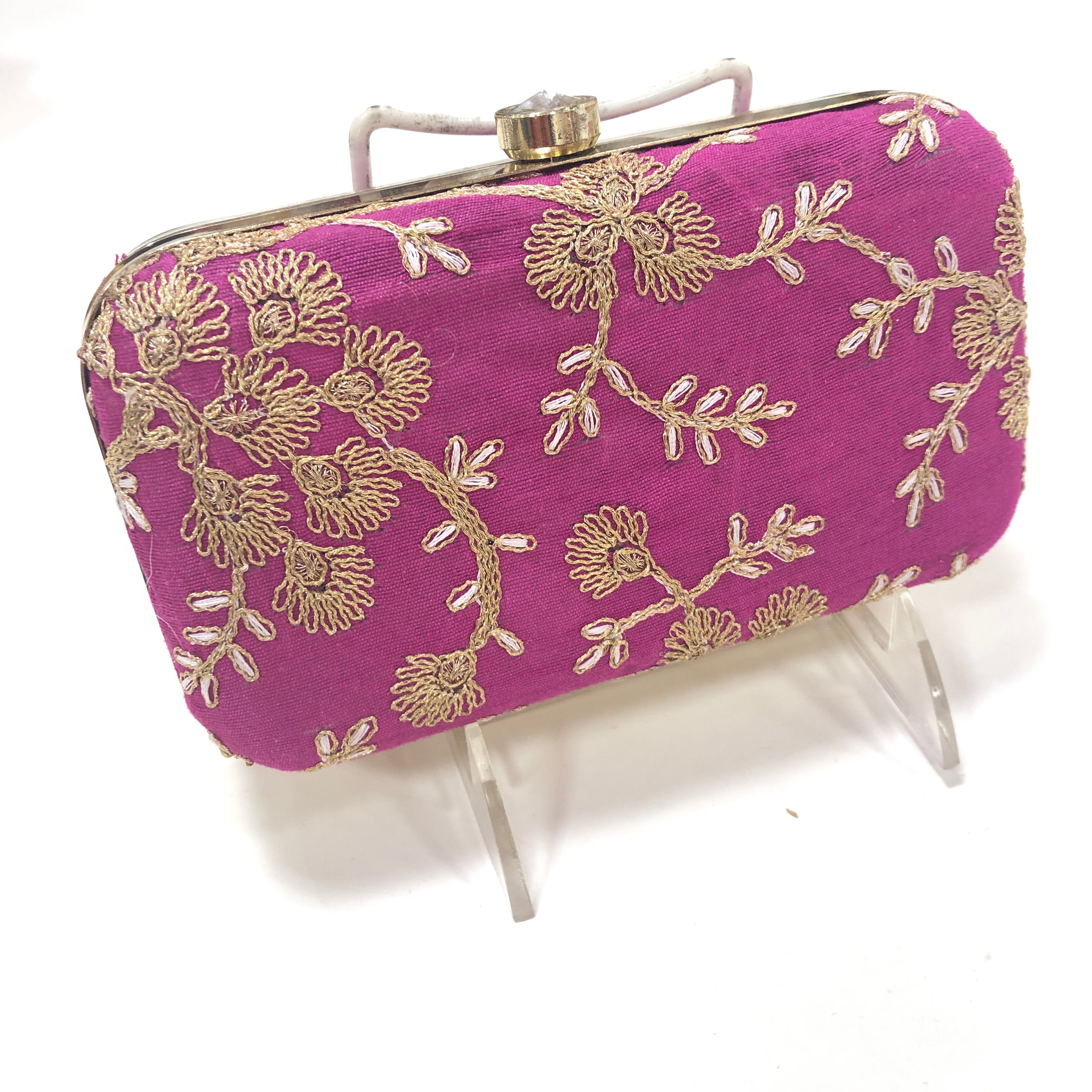 Silk Embroidered Clutch