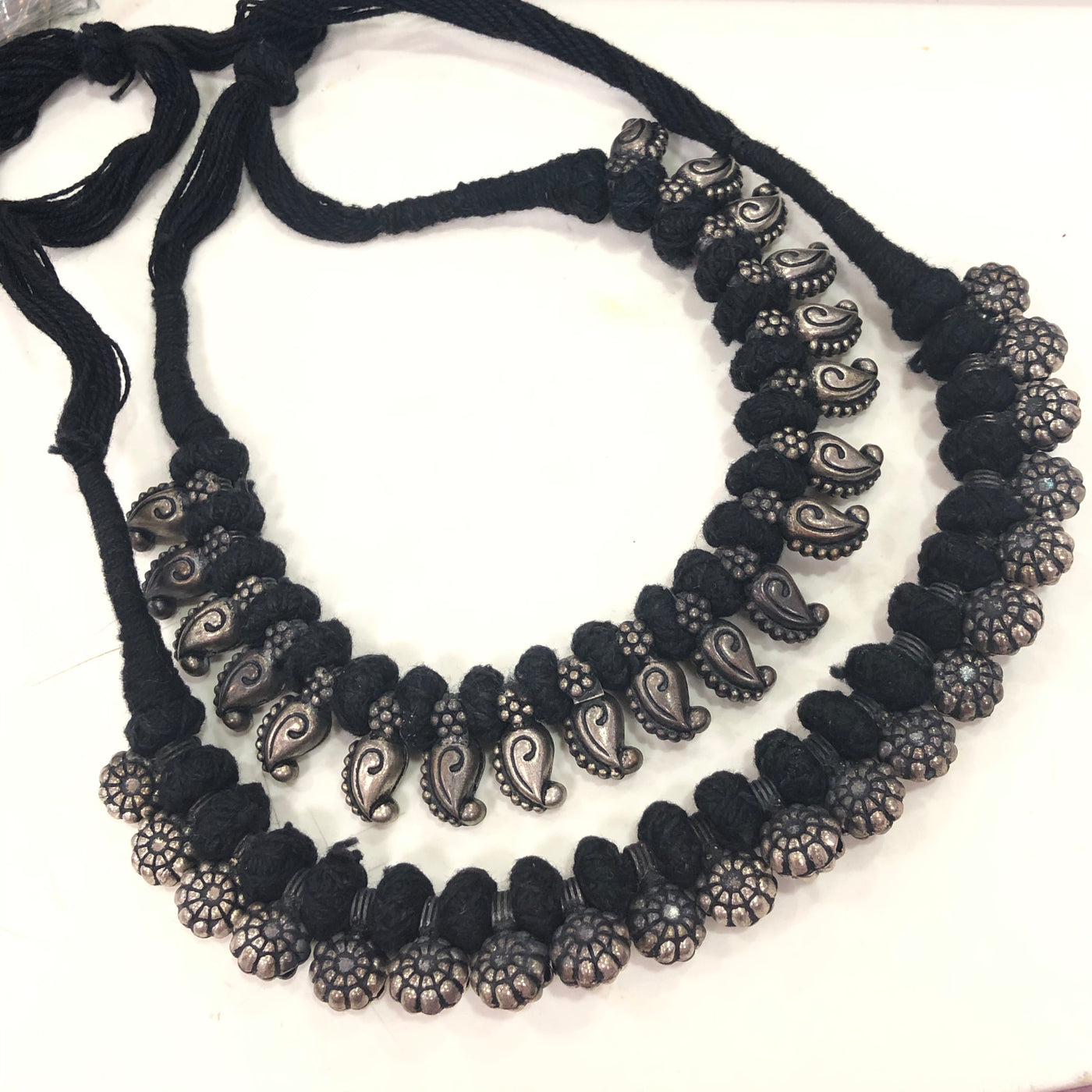 Oxidized jewelry Indian-Black thread jewelry-thread jewelry- choker