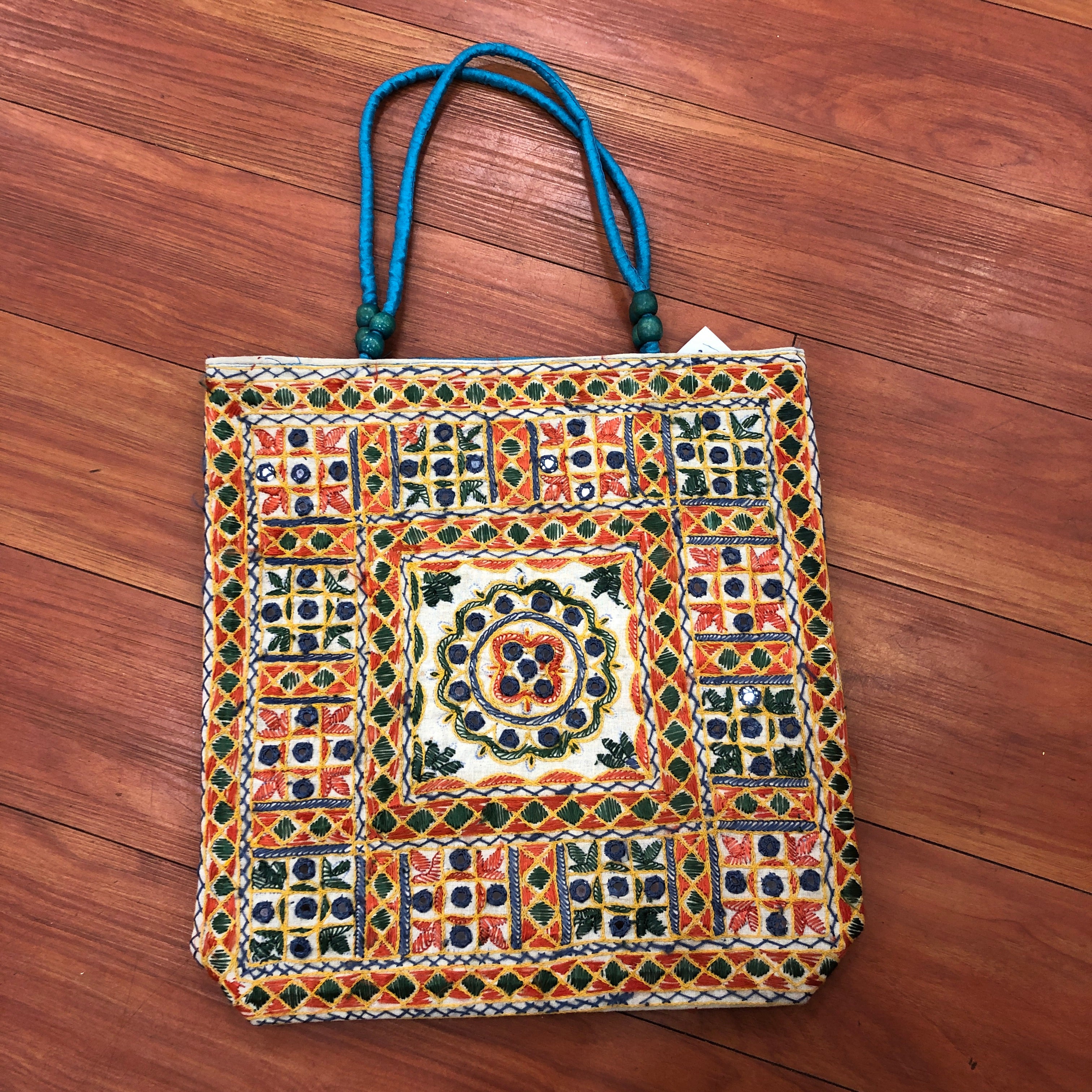 Boho Embroidered Tote Bag