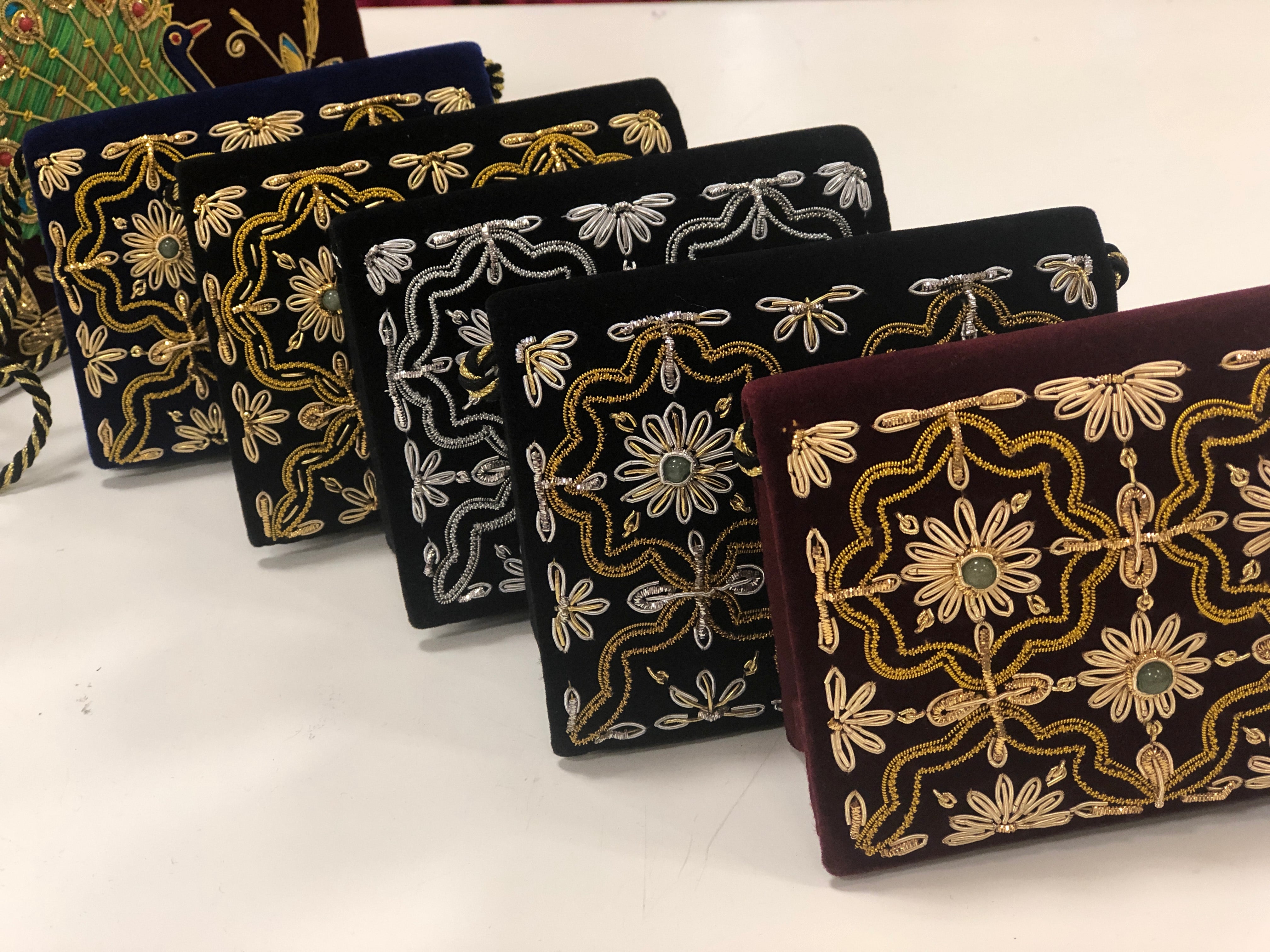 ZARDOZI work velvet Clutches