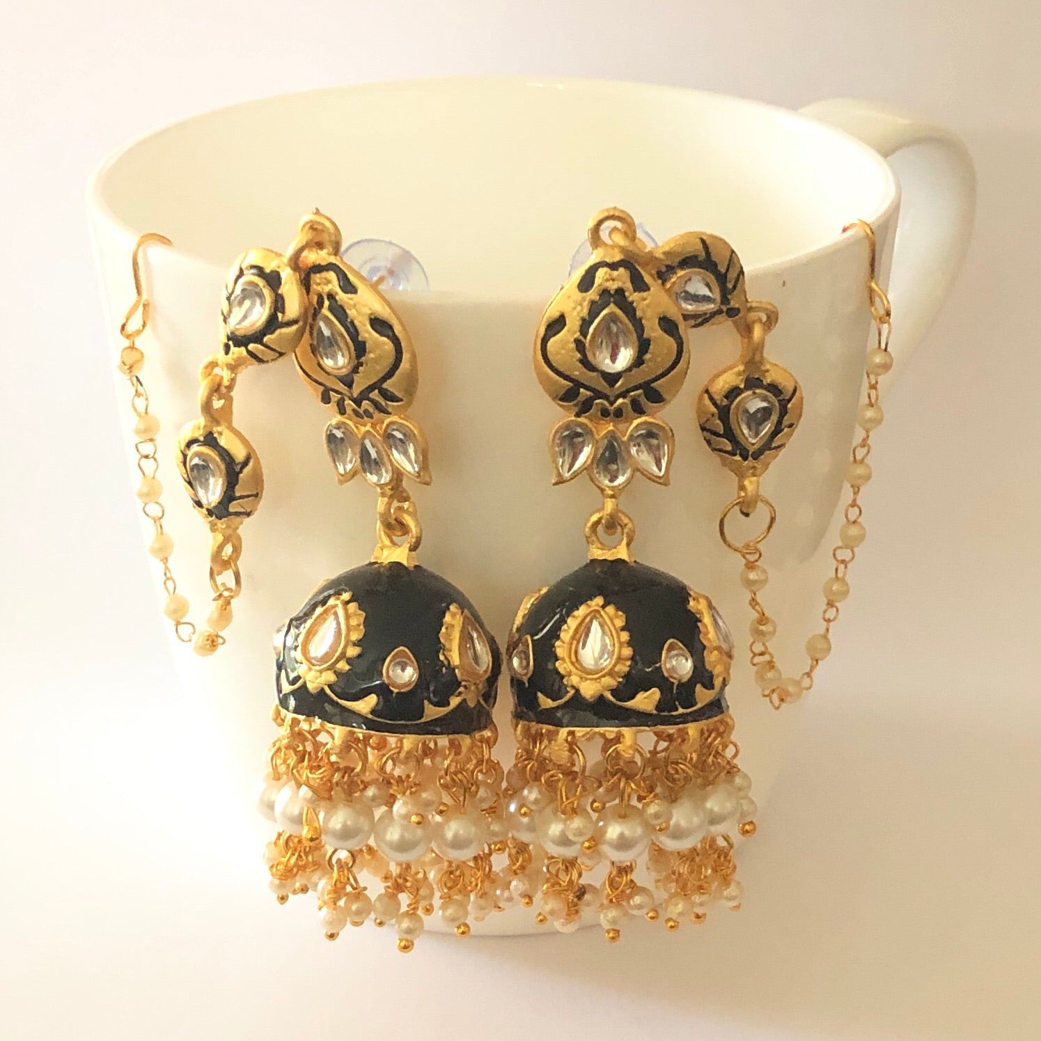 Handpainted Meenakari Kundan Earring