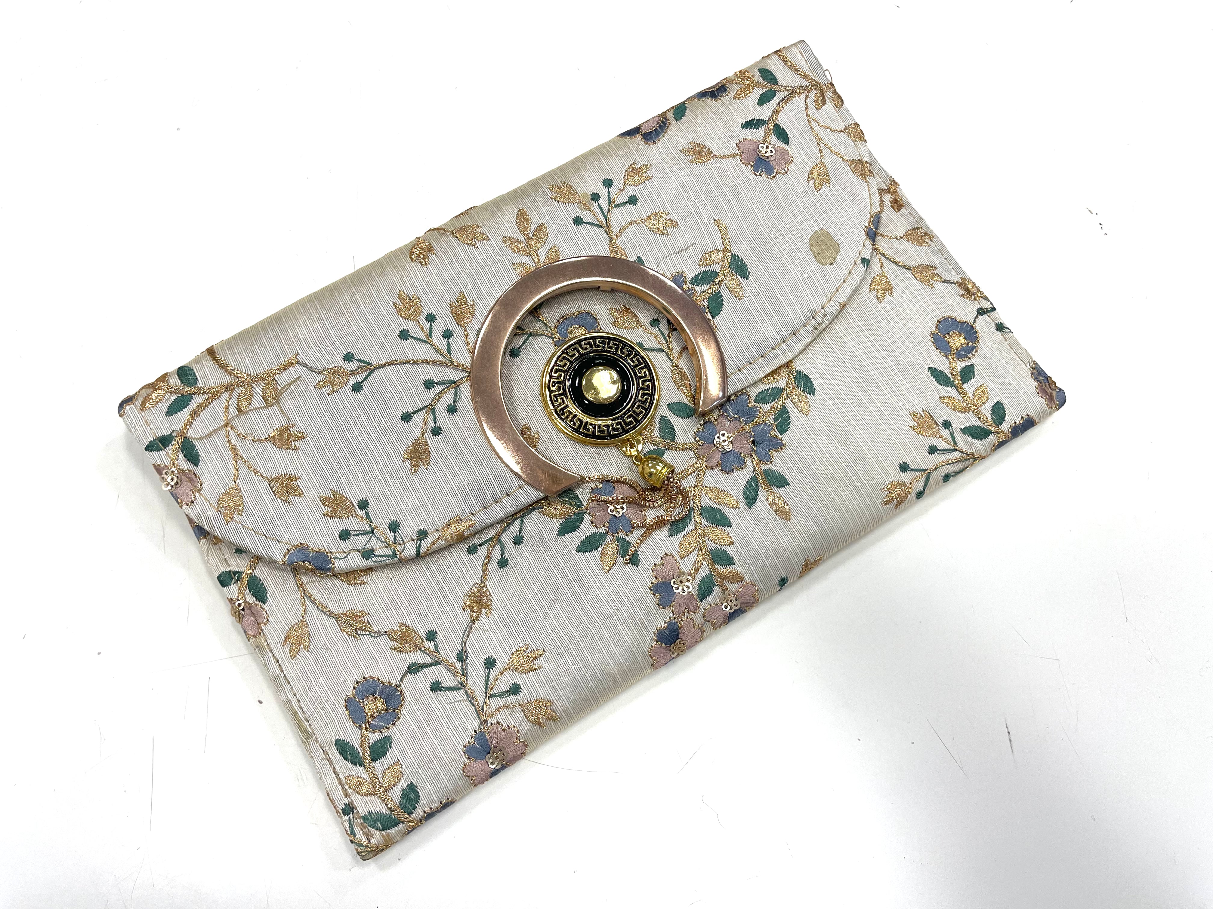 Silk Embroidered Clutch.