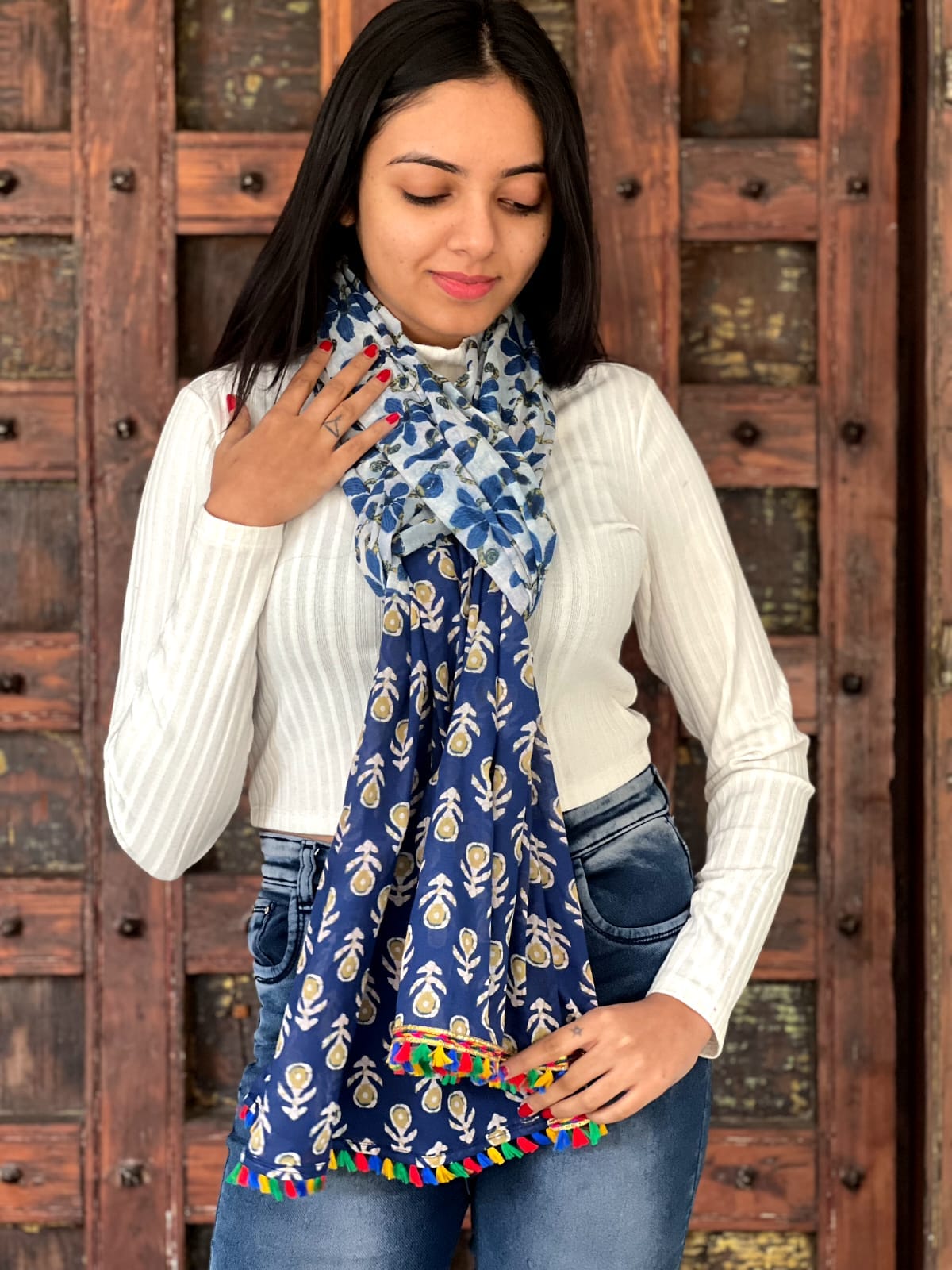 Hand Block Print Cotton Scarf