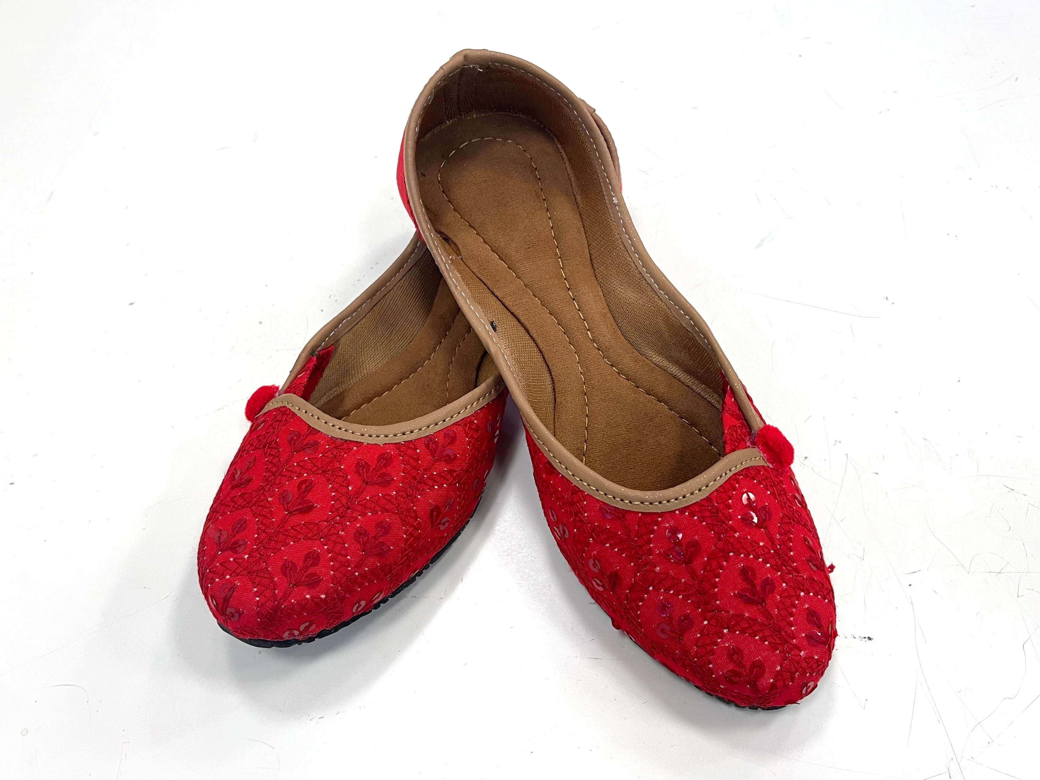 Indian Ethnic Shoes, Women Mojaris, Back open Flat shoes