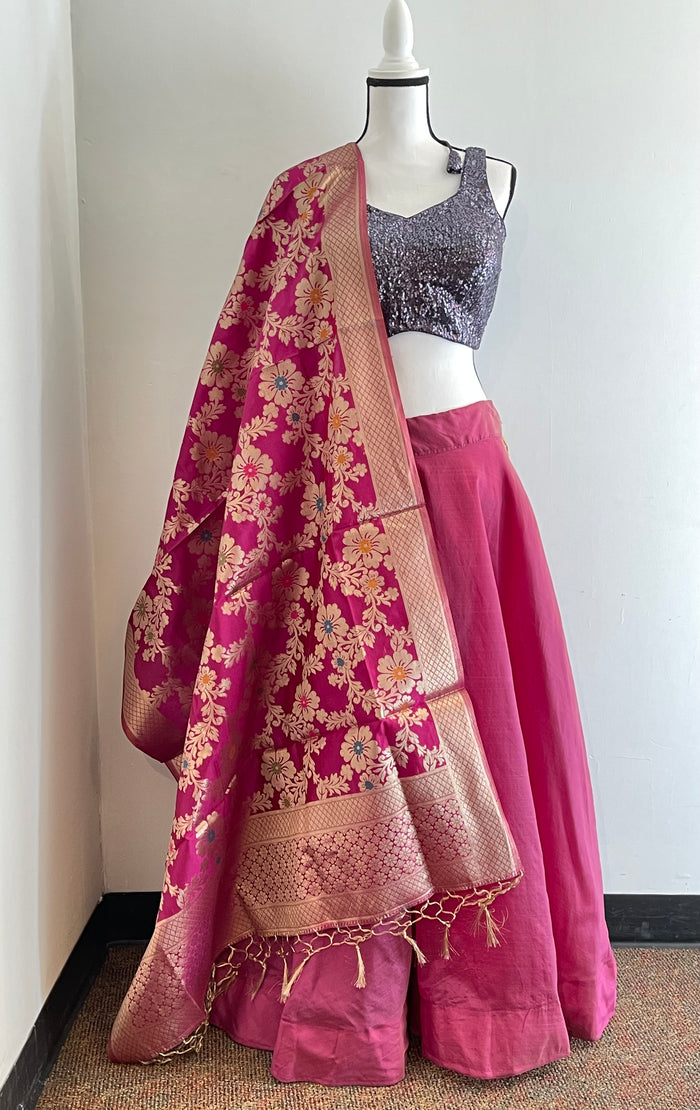 Silk Skirt & Banarasi Dupatta
