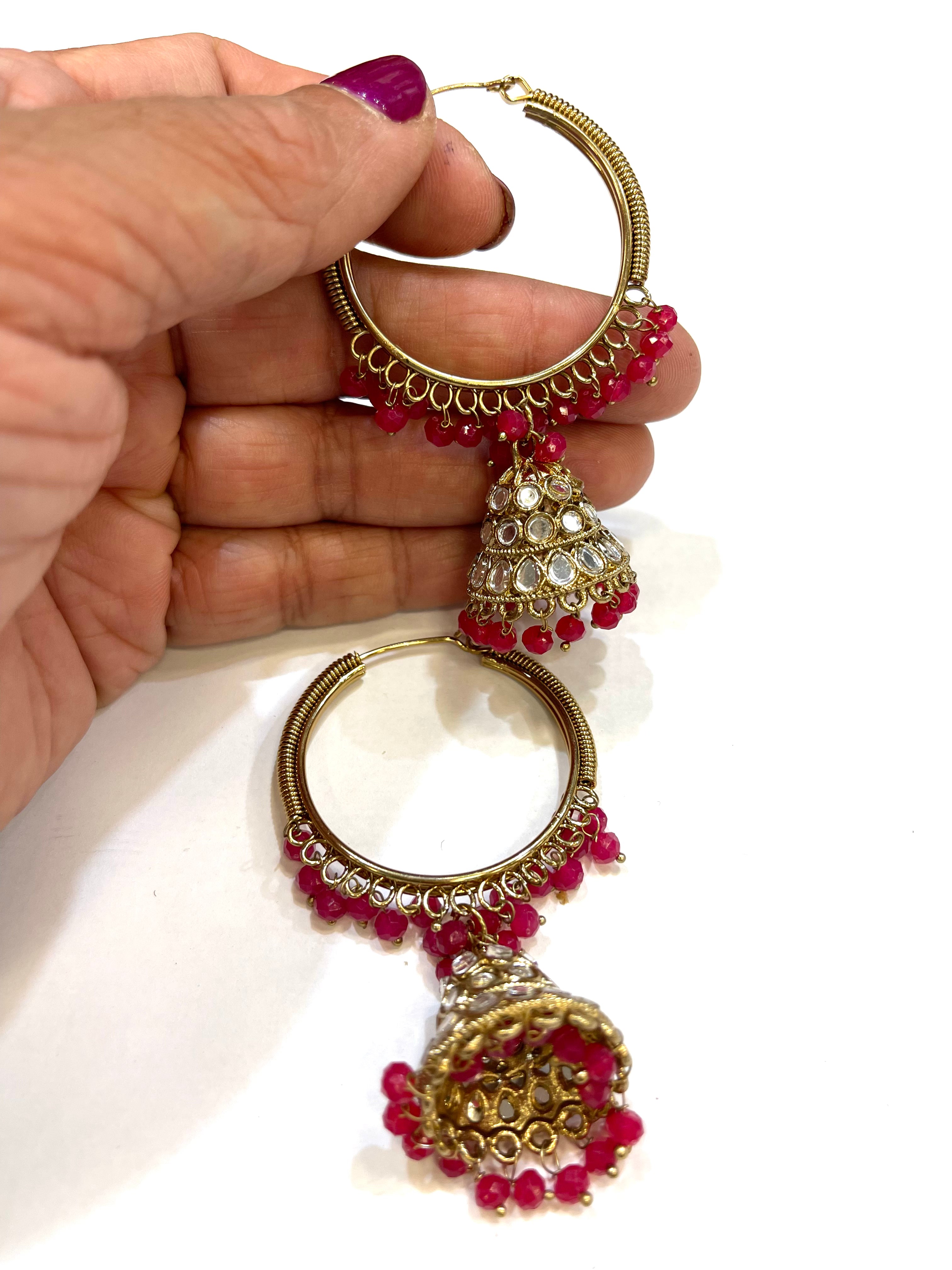 Sheesha Kundan Jhumki/Earring