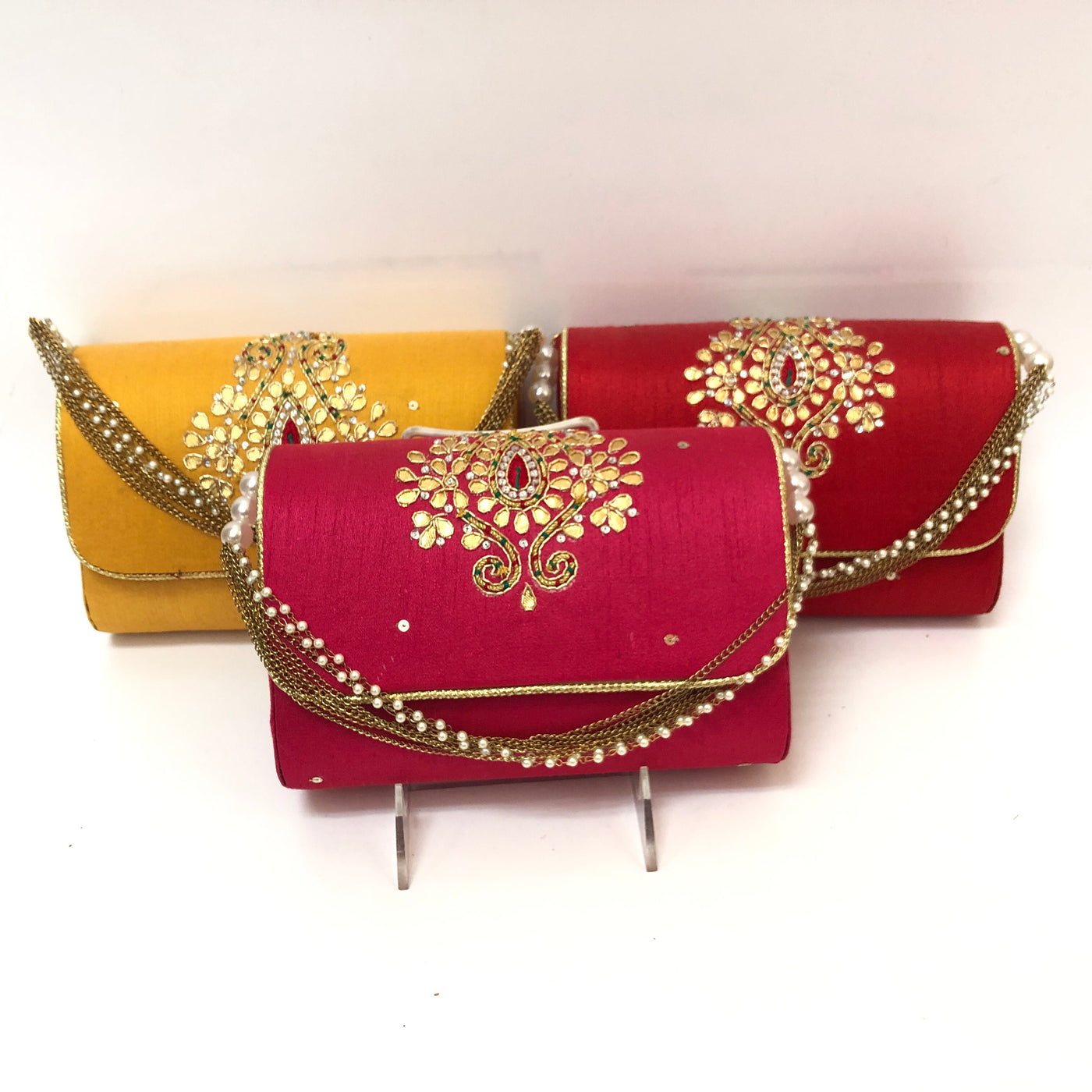 Many Colors Available Beaded Handmade Embroidered Raw Silk Clutch Bags GZ  02 at Rs 505/piece in Mumbai