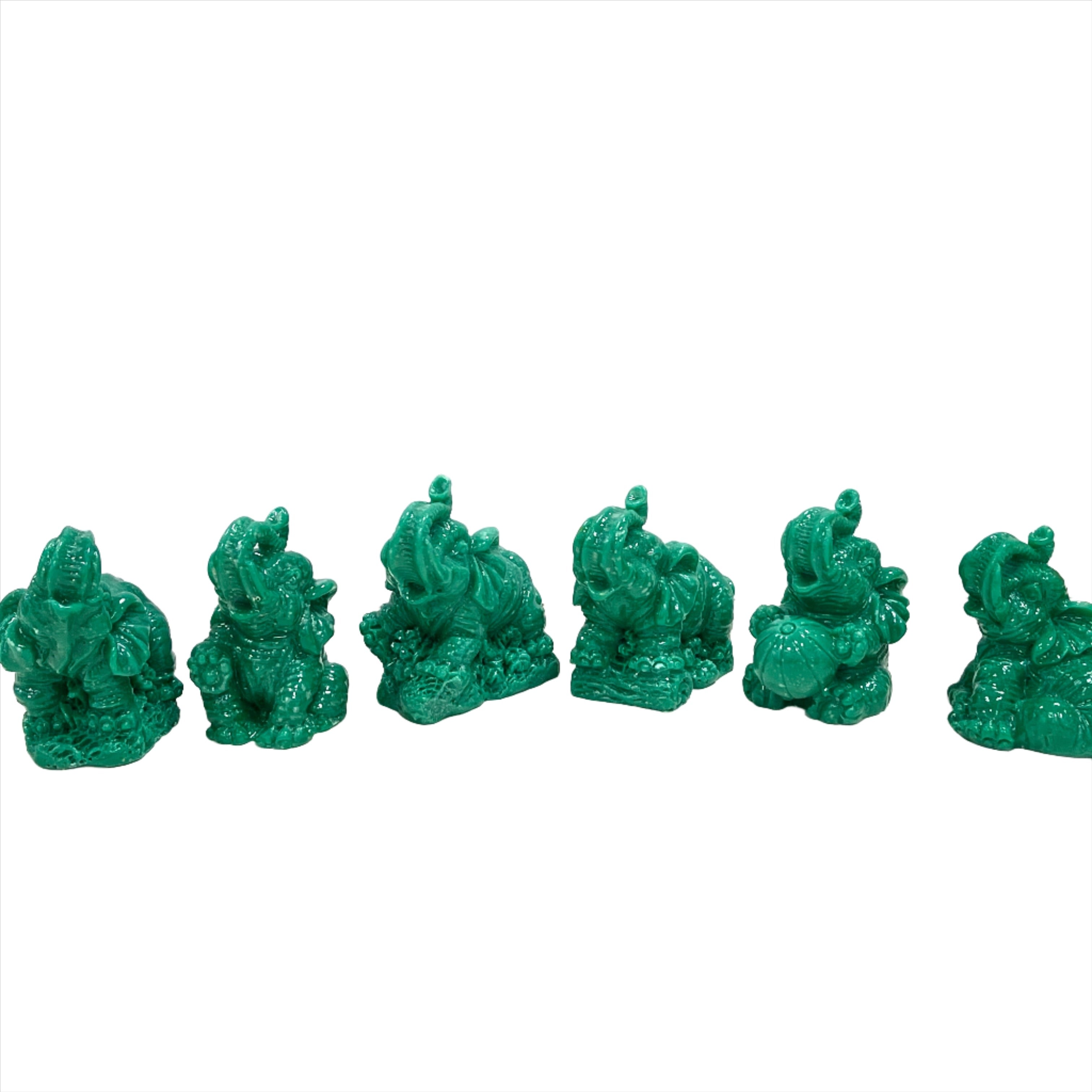 Jade Mini Elephant Set
