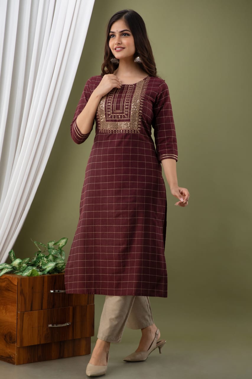 Kurta & Pant Set-Purple