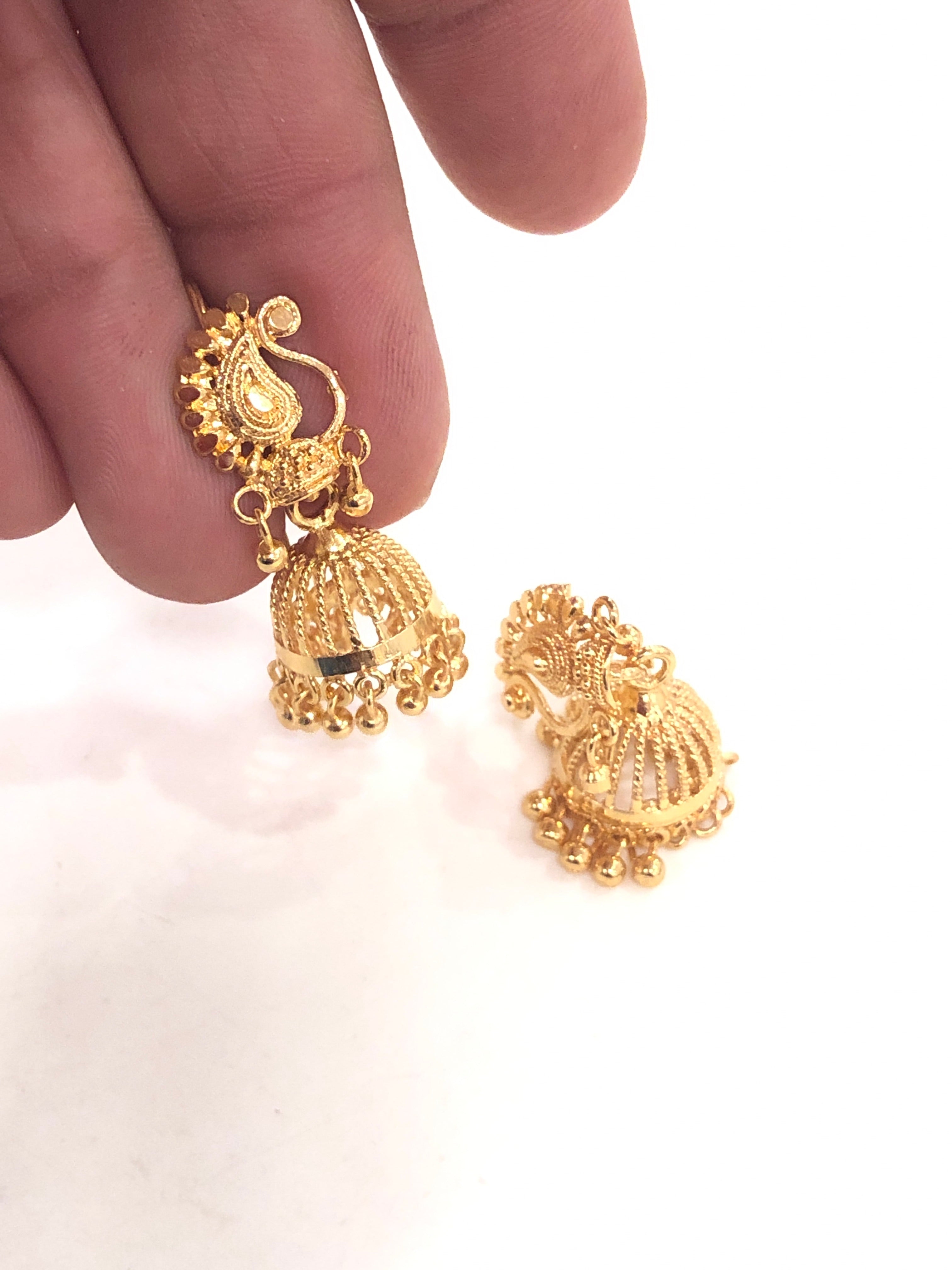 Golden Jhumki - paisley