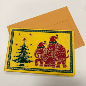 Santa Elephant Blank Note Cards