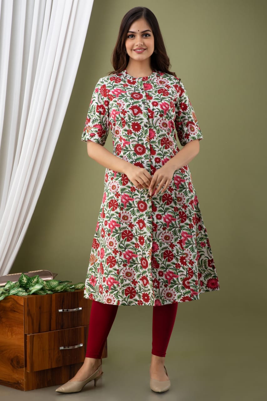 PLUS Size Cotton Block Print Kurti