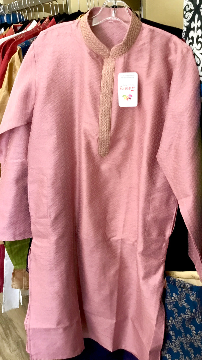 Pink Embroidered Men’s Kurta