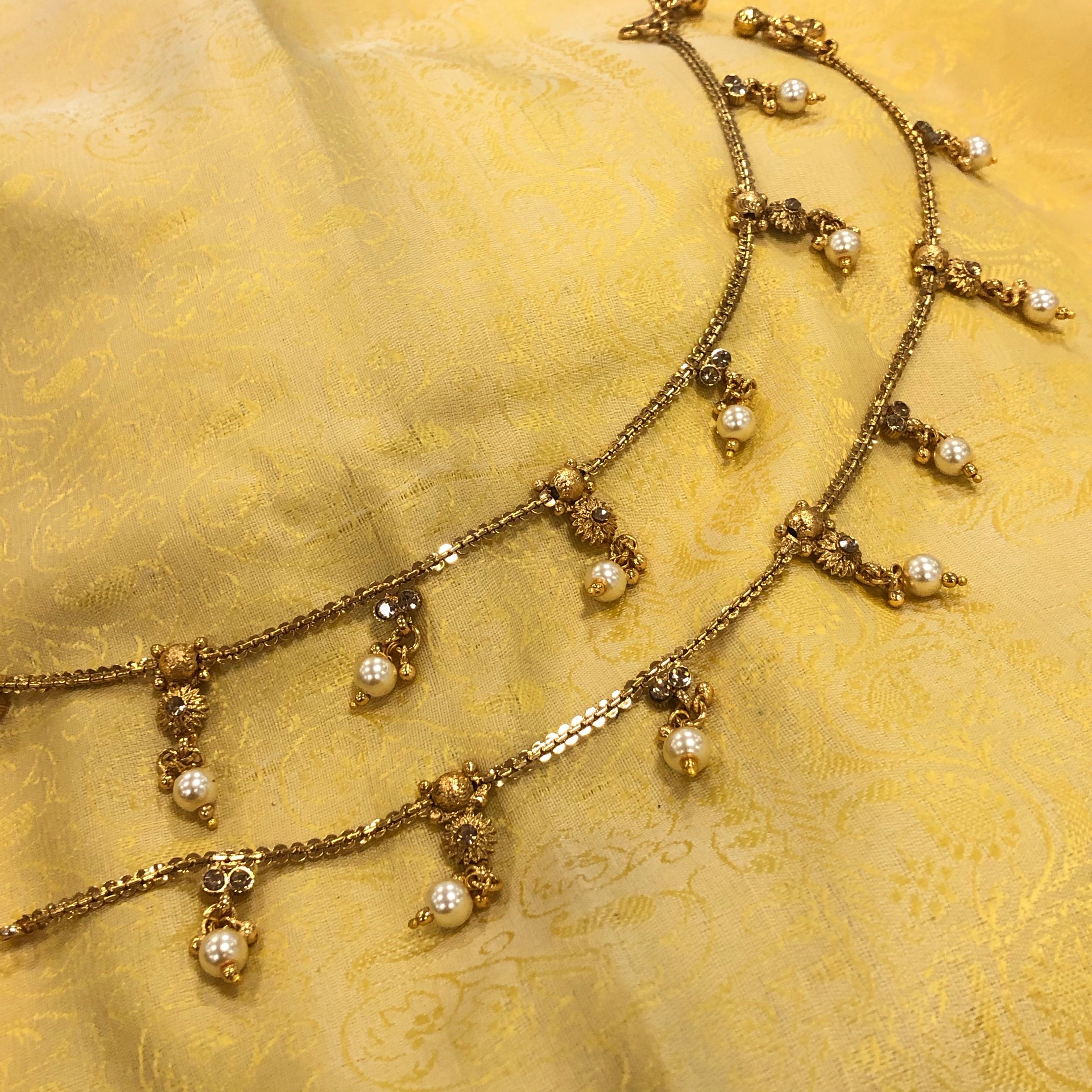 Gold tone/Plated Anklet / Payal With Big Stones