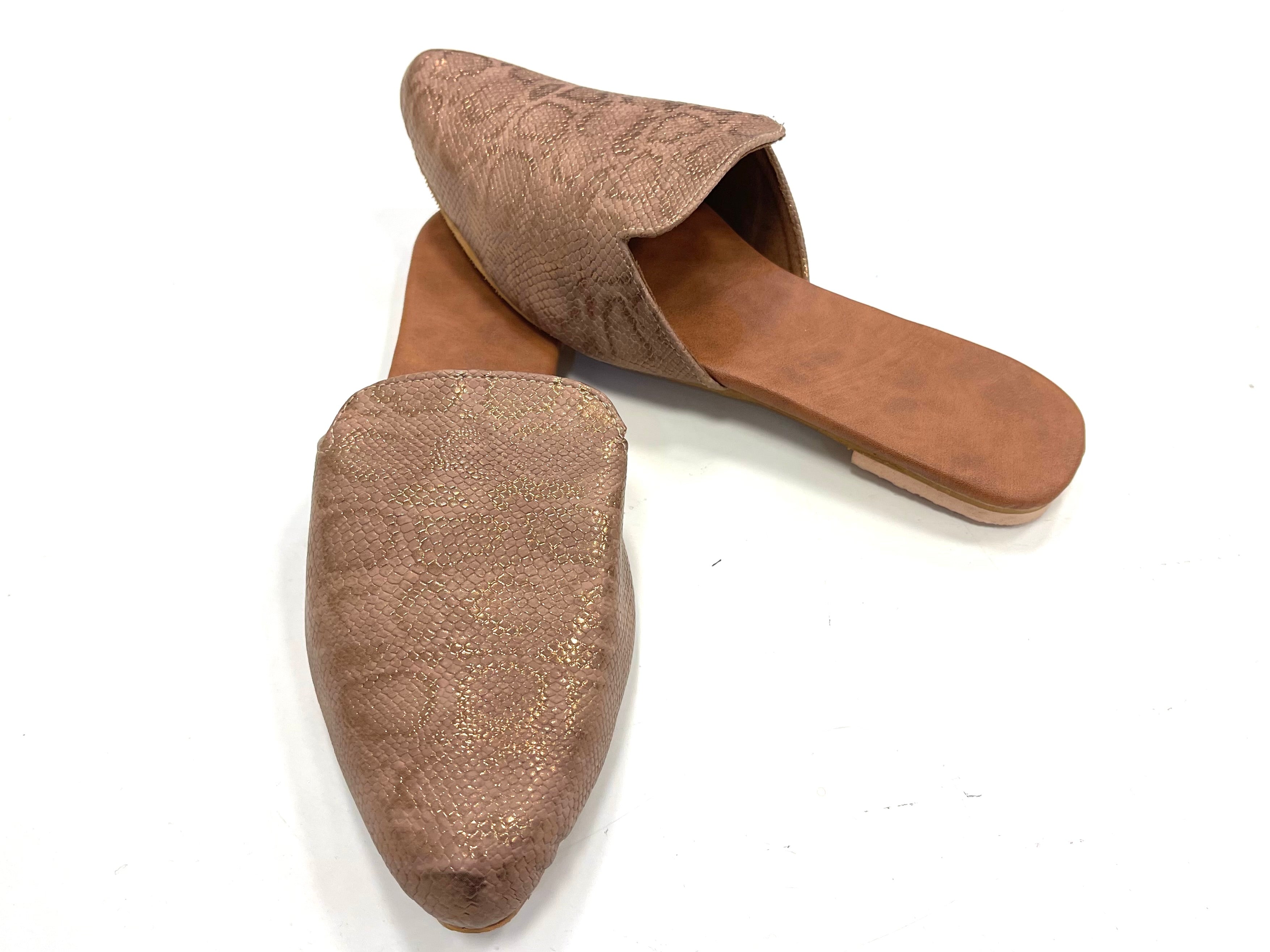 Indian Ethnic Shoes, Women Mojaris, Back open Flat shoes