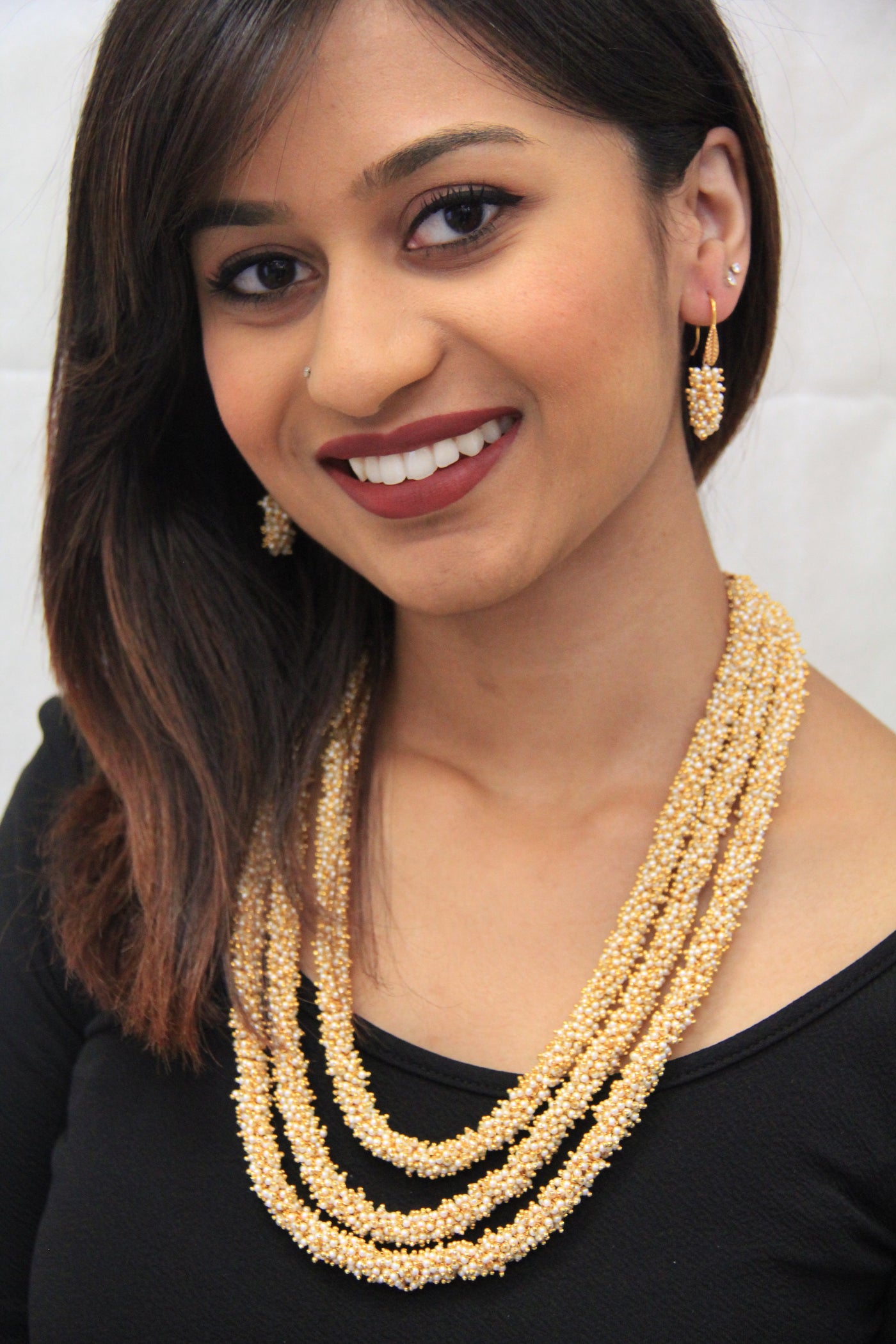 South Indian Short Long Jewellery Pearl Decorated – Hayagi