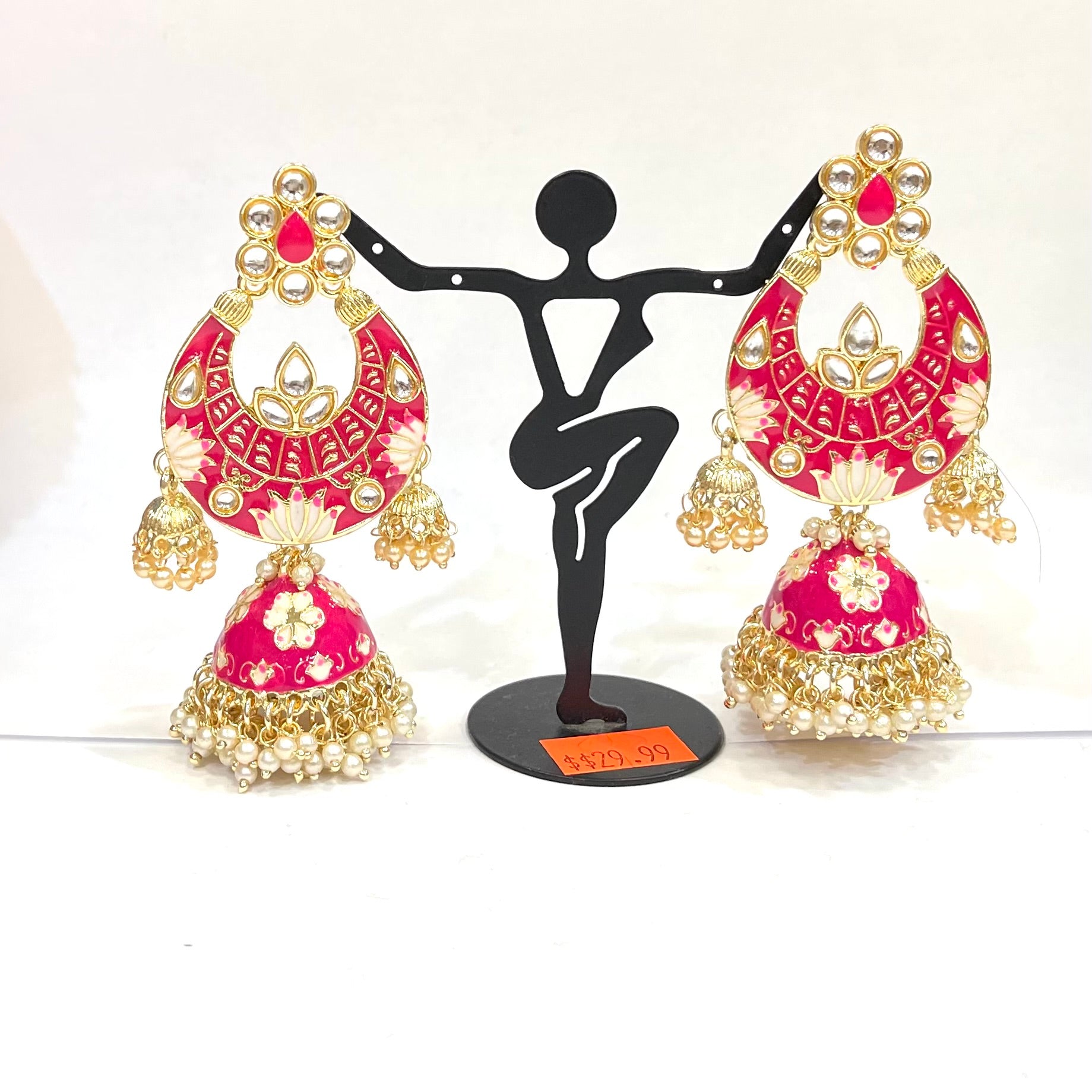 Handpainted Meenakari Kundan Earring