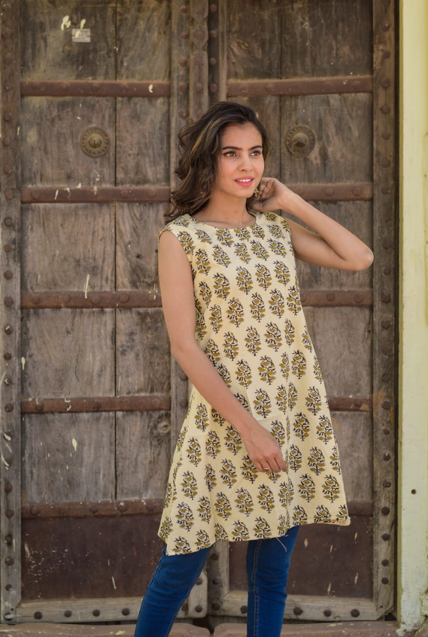 Cotton Hand Block Print Top / Dress