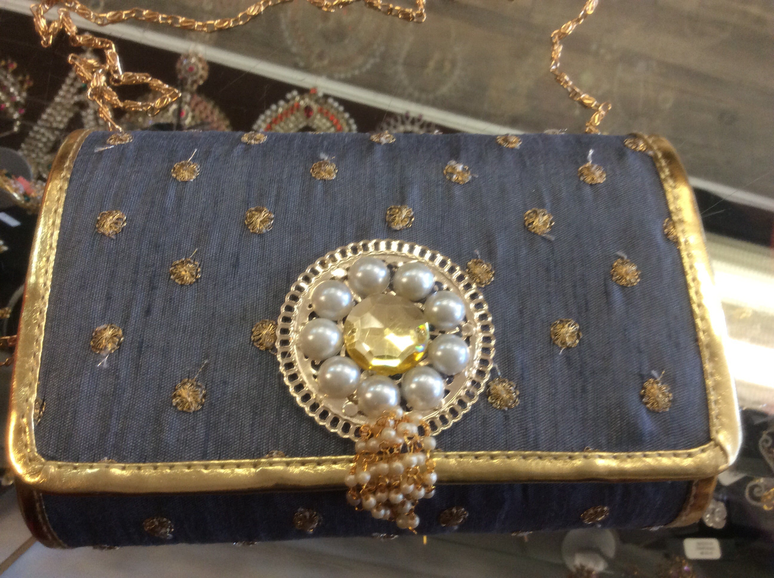 Silk Embroidered Clutch.