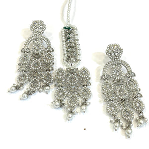 Silver Tikka Earrings Set