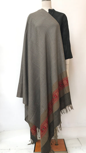 Kullu Handmade/Handloom Wool Shawl/Stole Large Wrap Scarf Throw/Woolen Blanket Grey