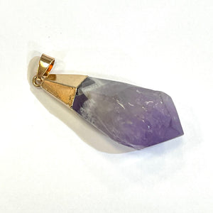 Raw Amethyst pendant, Healing Crystal Stone