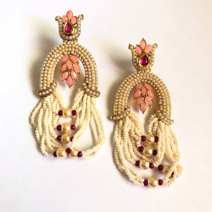 Pearl/Peach earrings