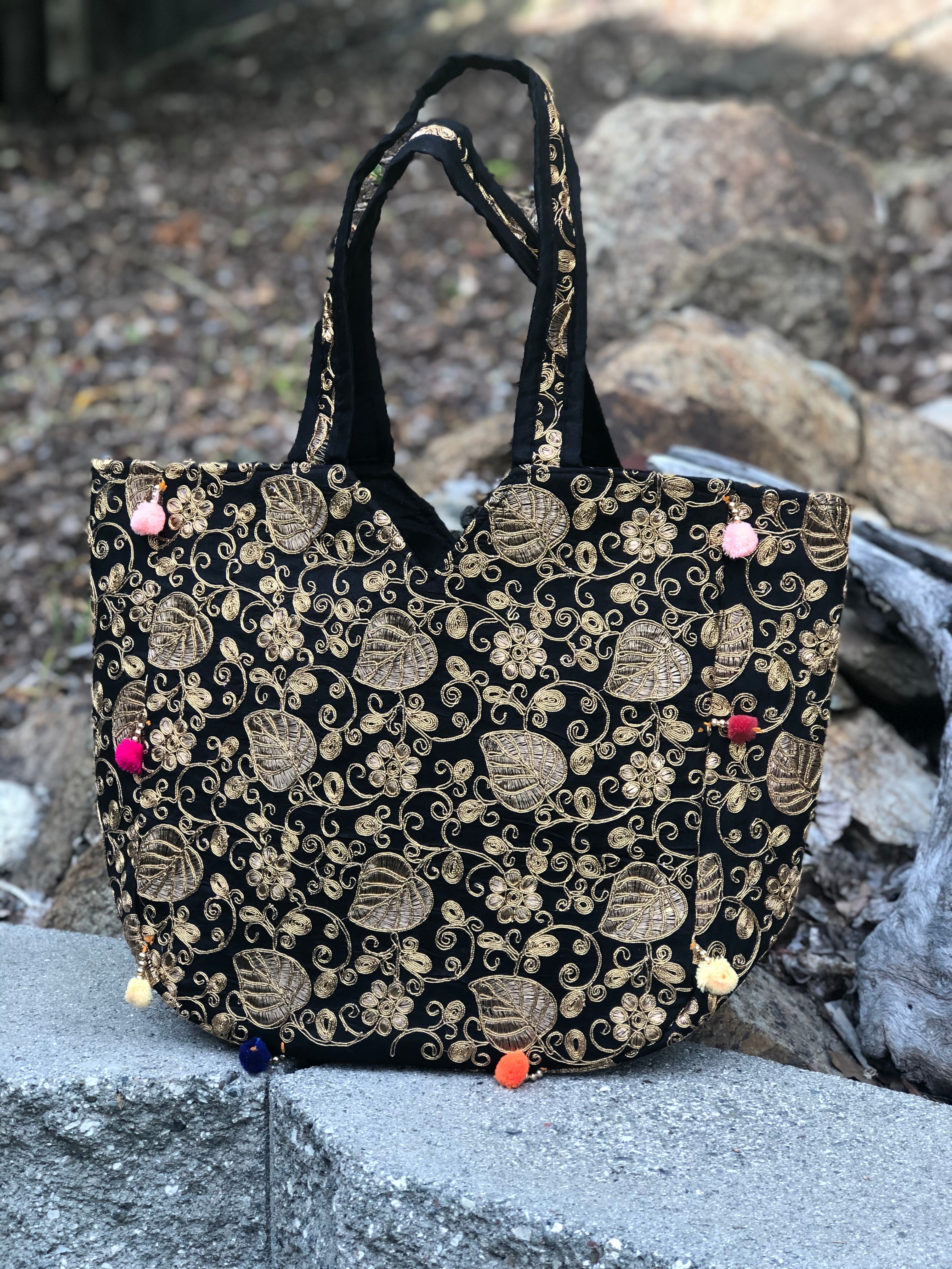 Boho Embroidered Tote Bag