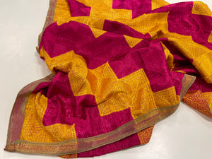 Phulkari Multibagh multicolored Embroided Dupatta for women