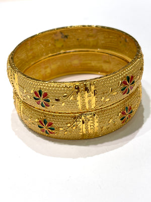 1Gm Gold Bangle Pair/ Indian Jewelry/ Indian Kada/ Kemp Bangle/ Gold Kada / Bollywood Jewelry