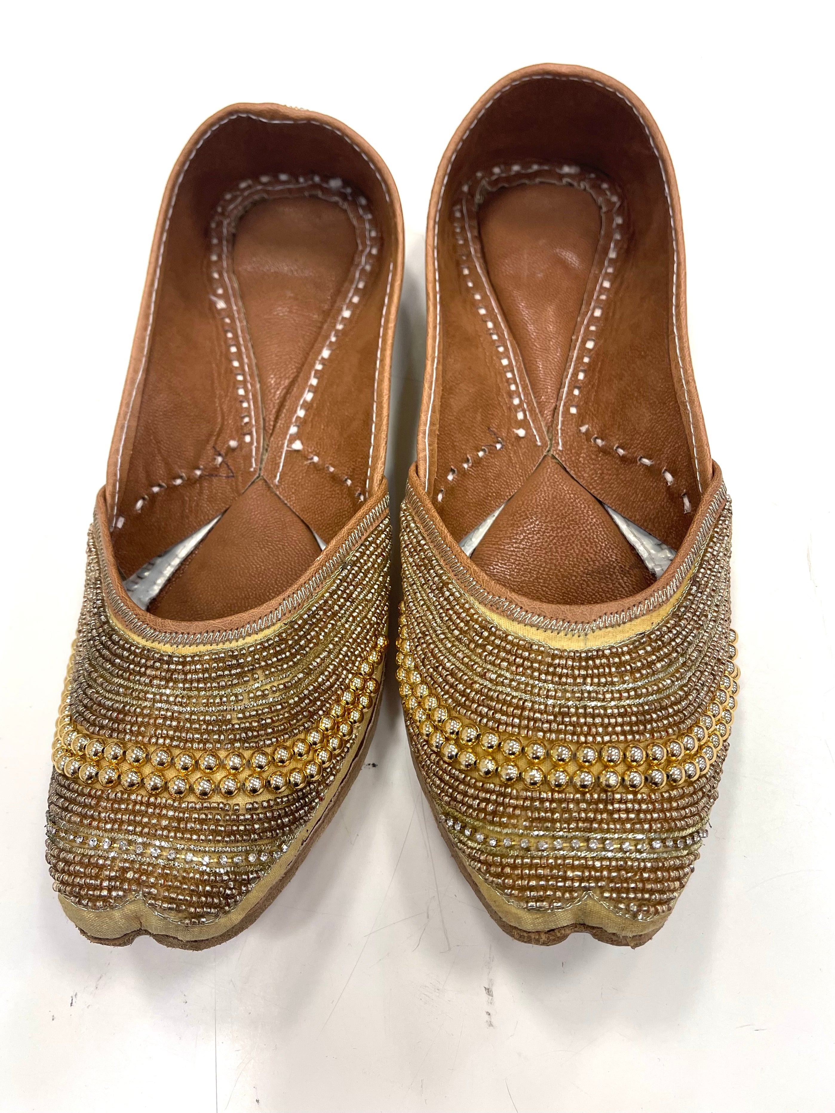 Indian Ethnic Shoes, Women Mojaris, Back open Flat shoes