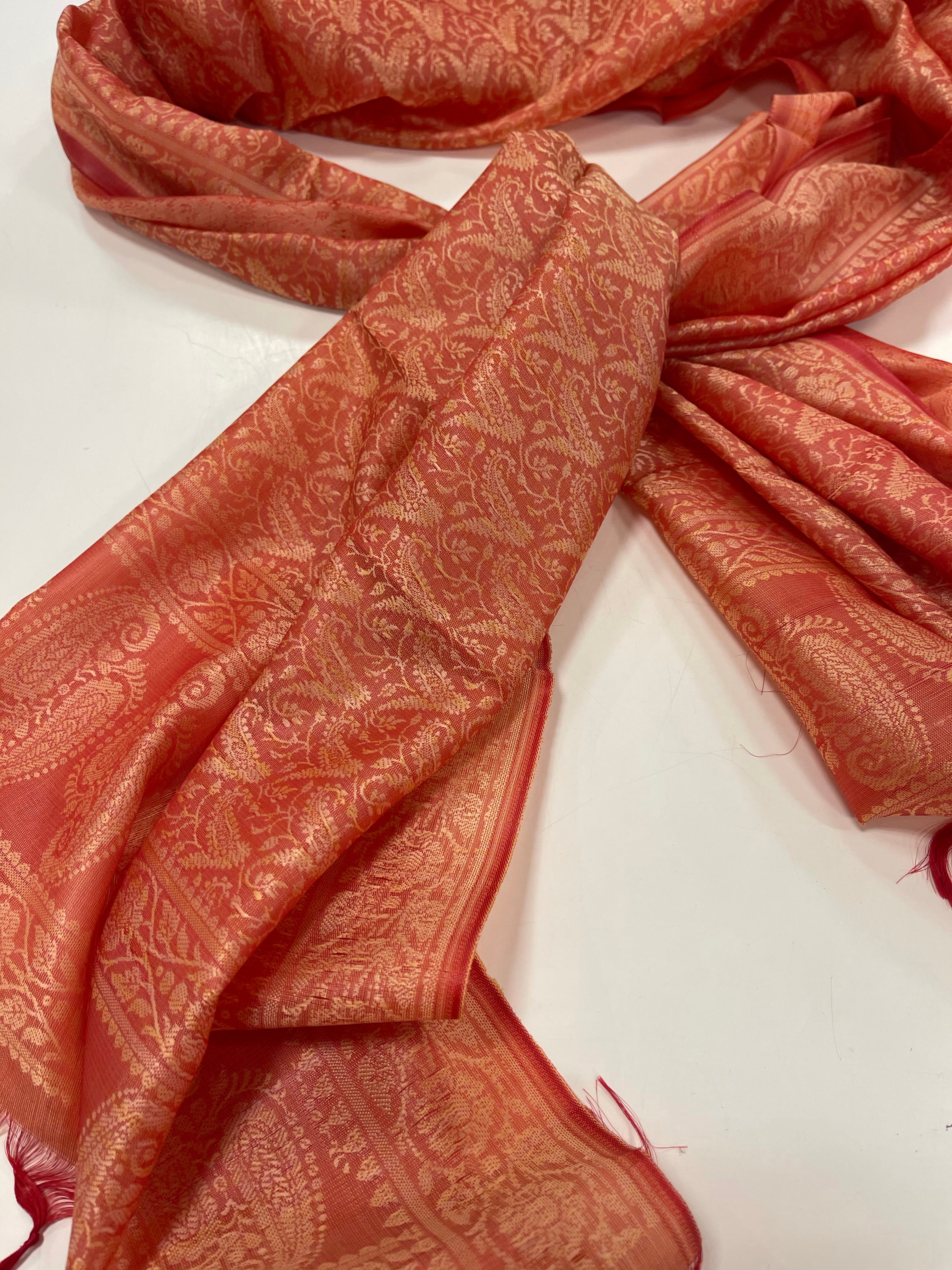 Orange Pure Silk Scarf