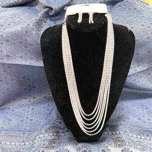 White Stone layered Necklace