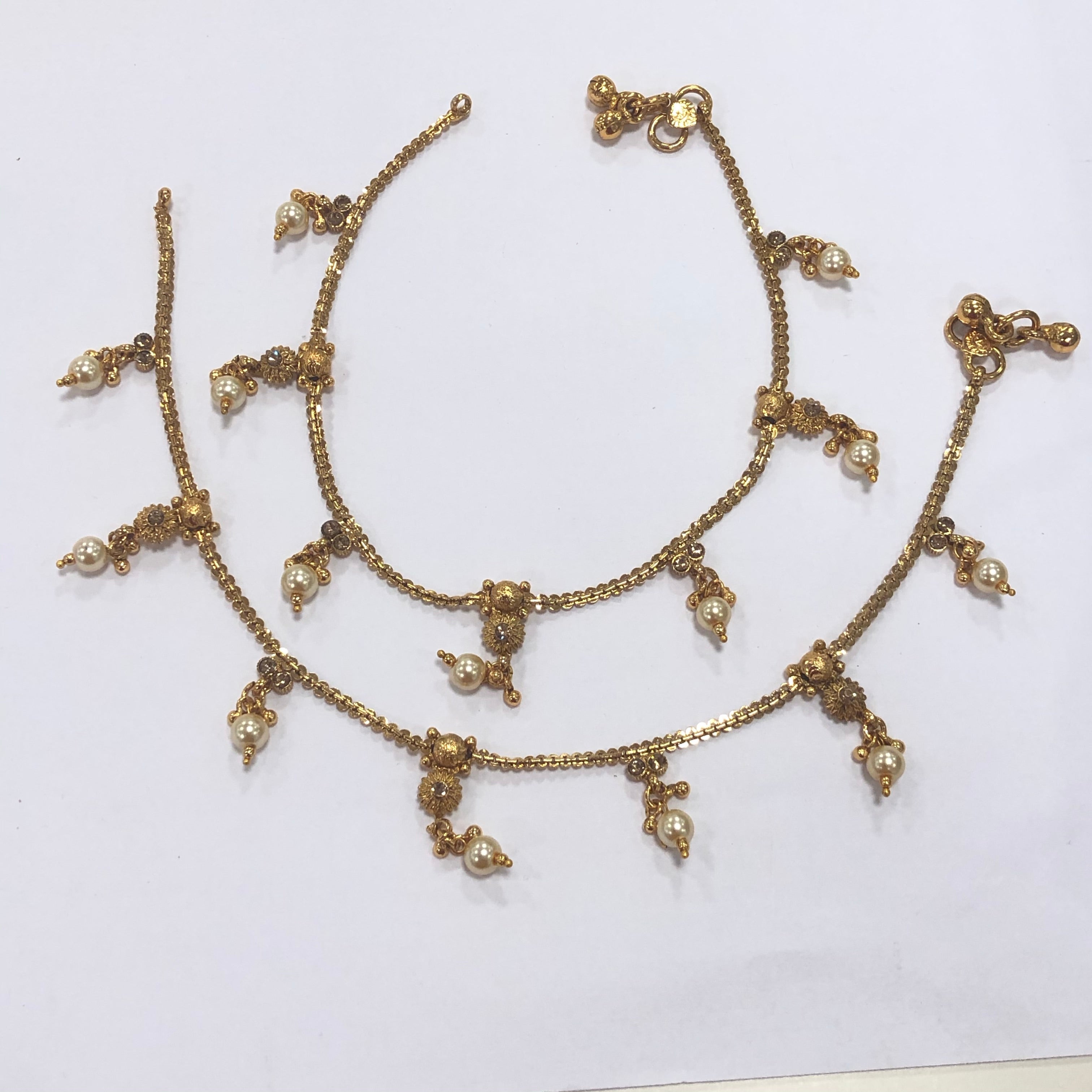 Gold tone/Plated Anklet / Payal With Big Stones