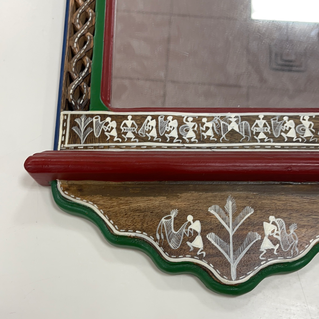 Decorative Warli art wall Mirror
