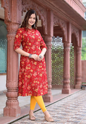 Cotton Print Kurti, Long kurti , casual wear, Comfort wear
