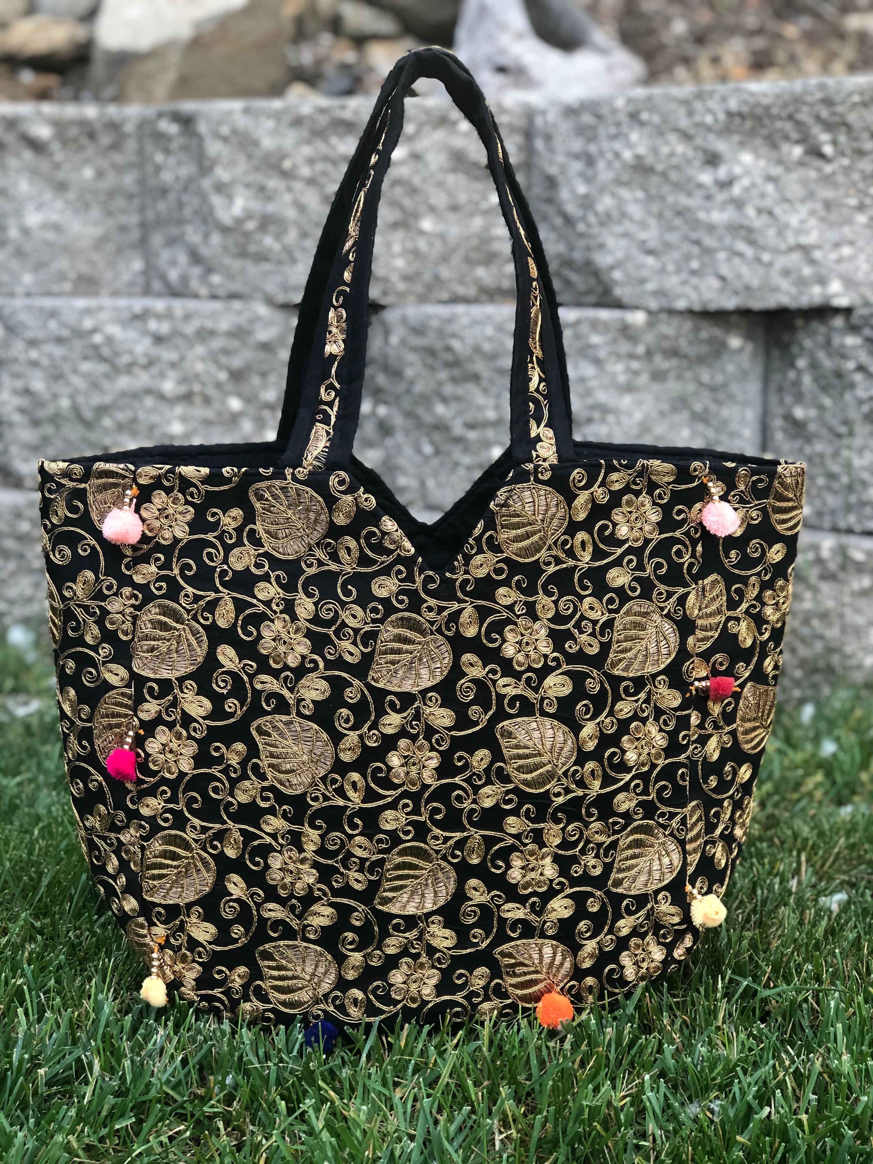 Boho Embroidered Tote Bag