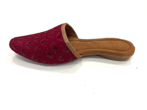Indian Ethnic Shoes, Women Mojaris, Back open Flat shoes