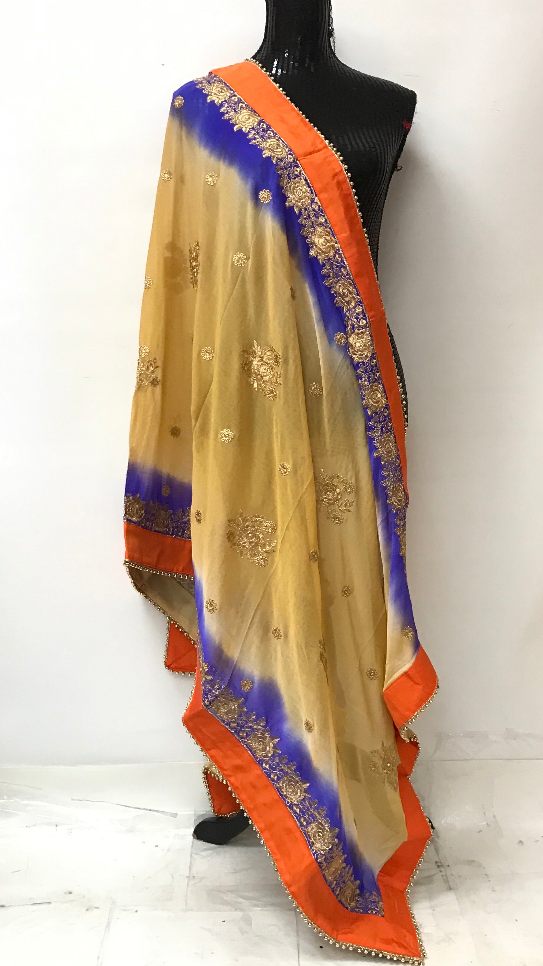 Embroidered Chiffon Dupatta