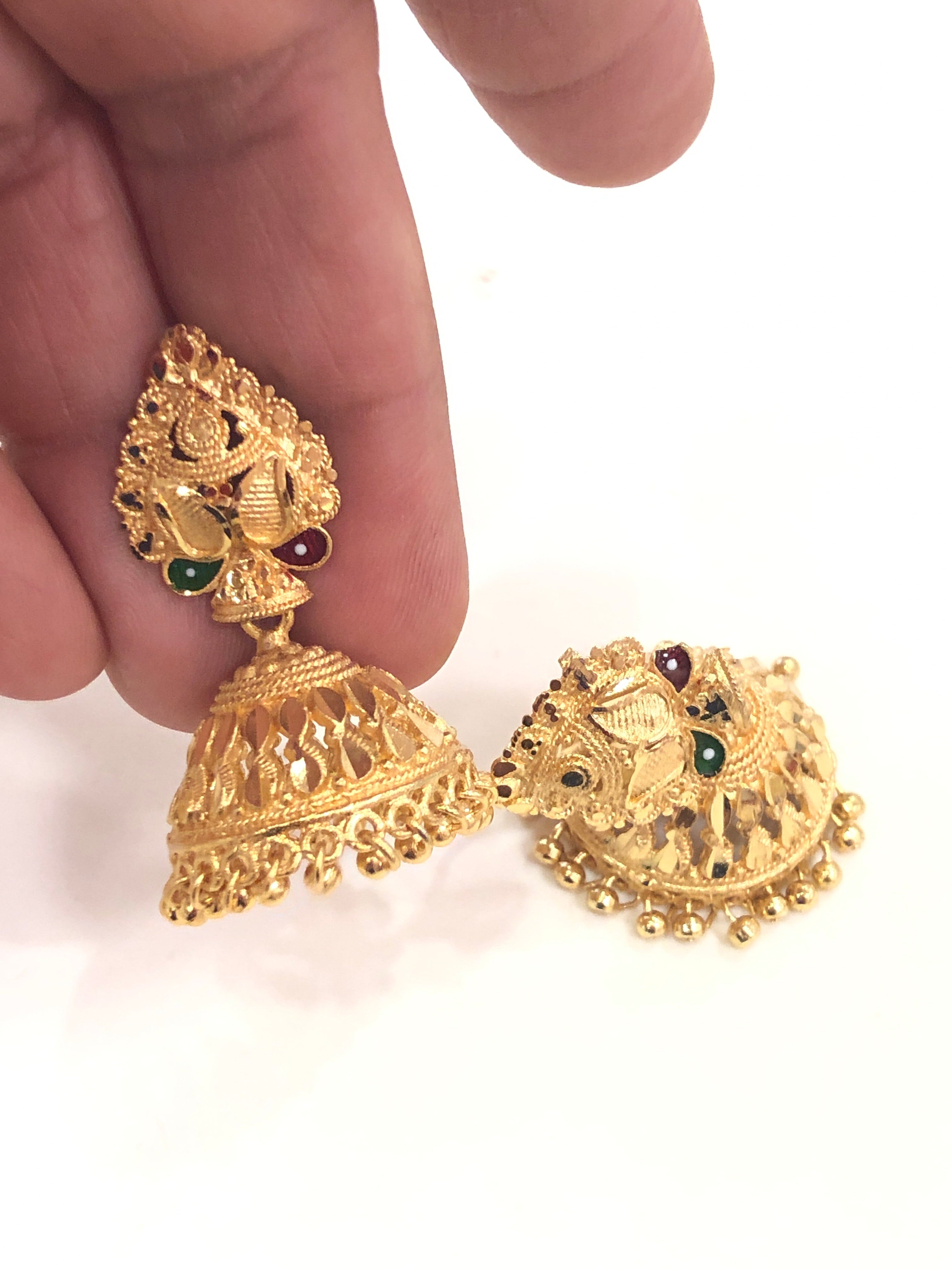 Golden Jhumki - paisley