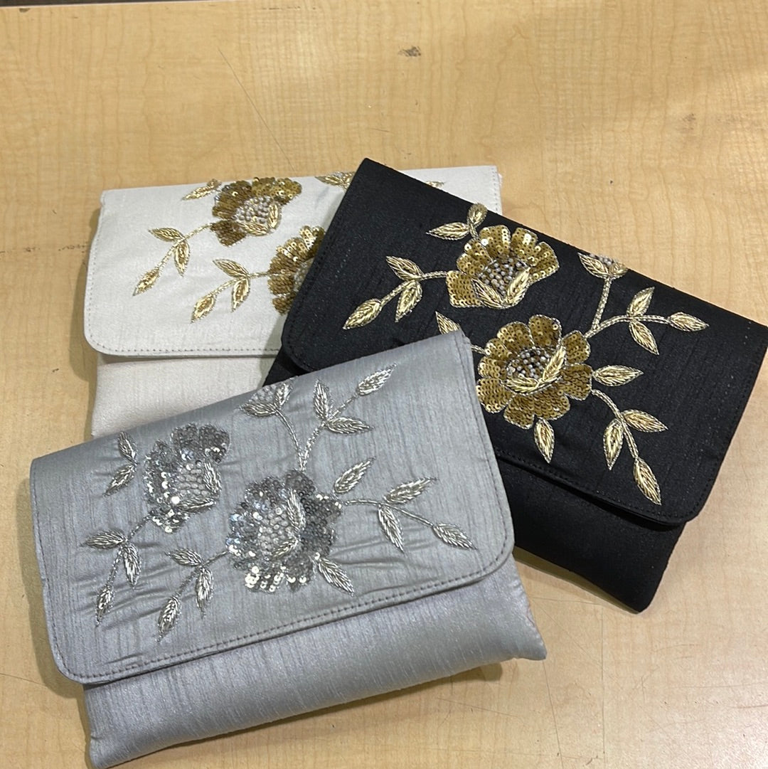 Silk Embroidered Clutch