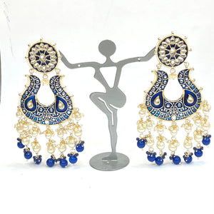 Big Hand-Painted Chandbali  Earring